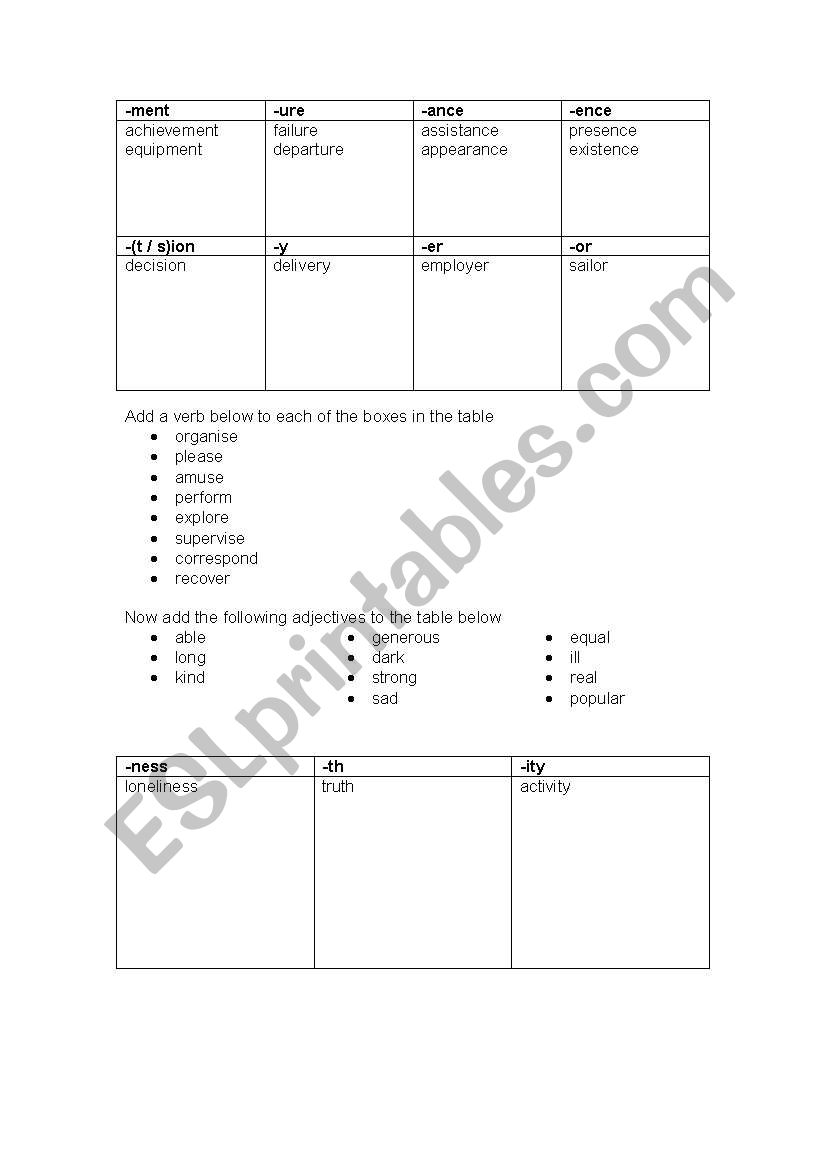 Noun builiding worksheet