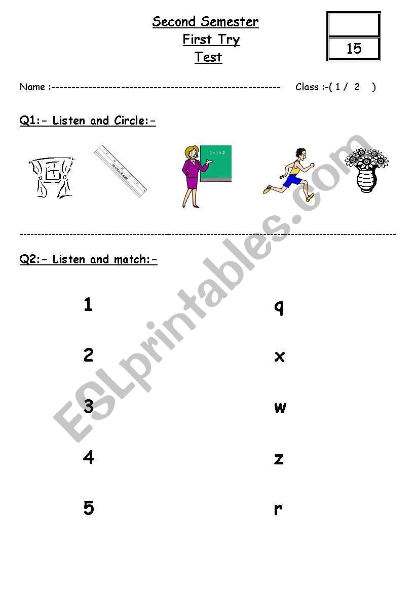 listening test worksheet