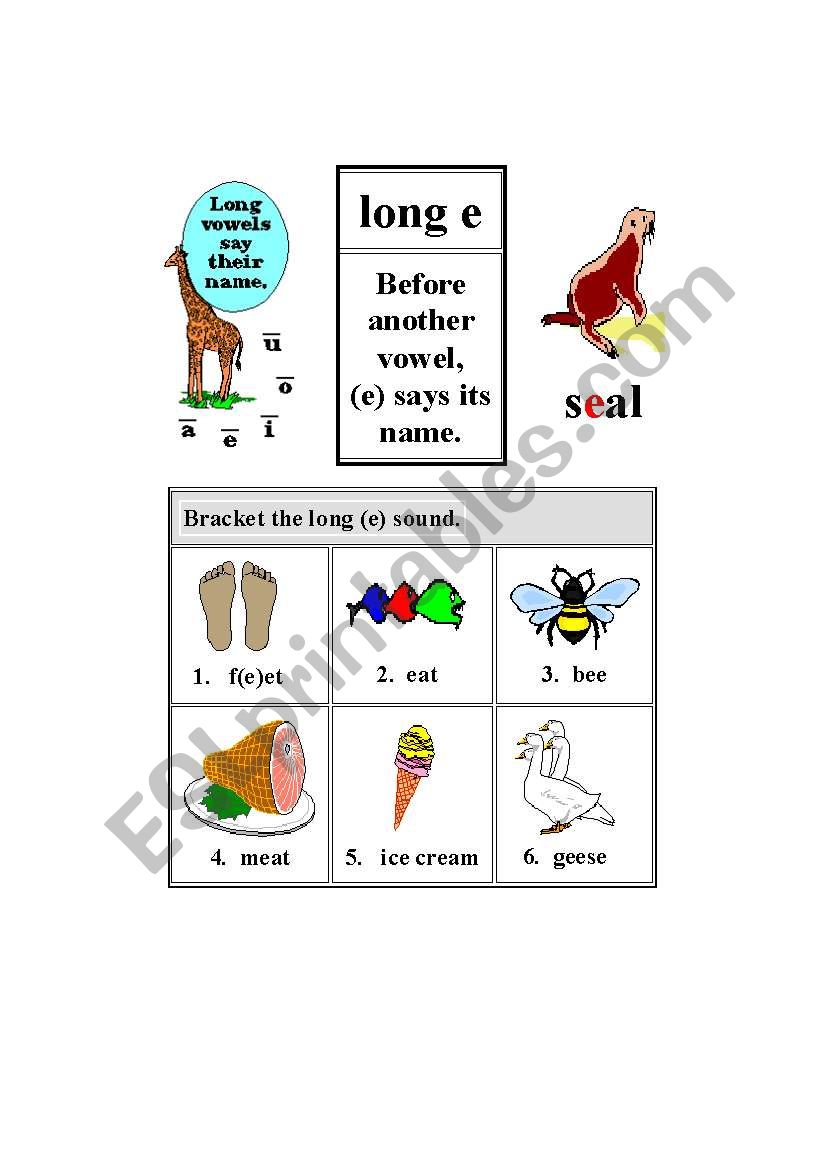 PHONETHICS  LONG E worksheet