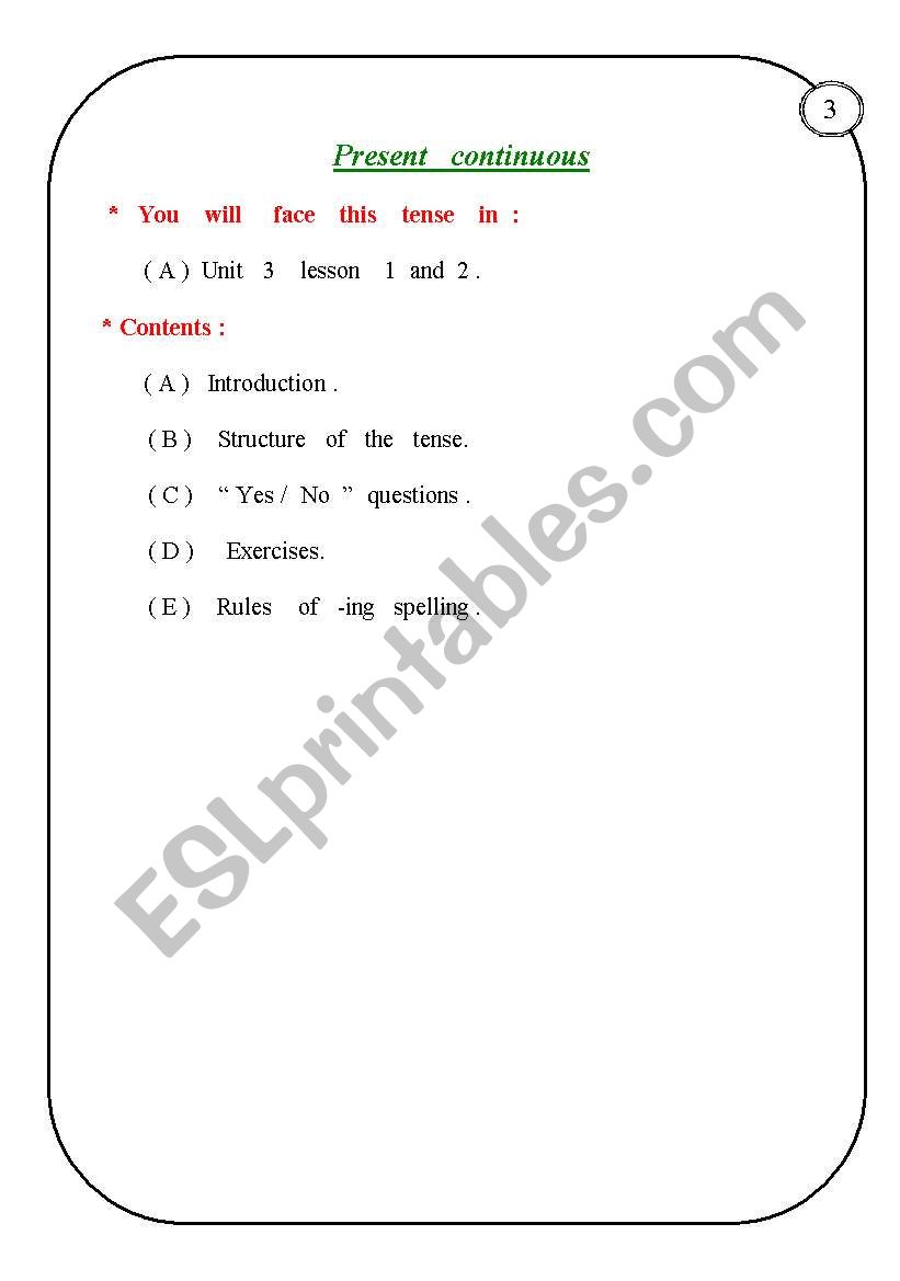 present progressive worksheet