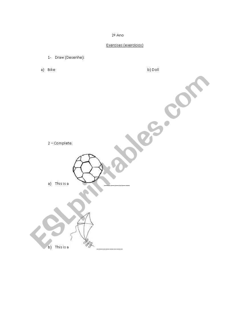 Toys - 2 Ano worksheet