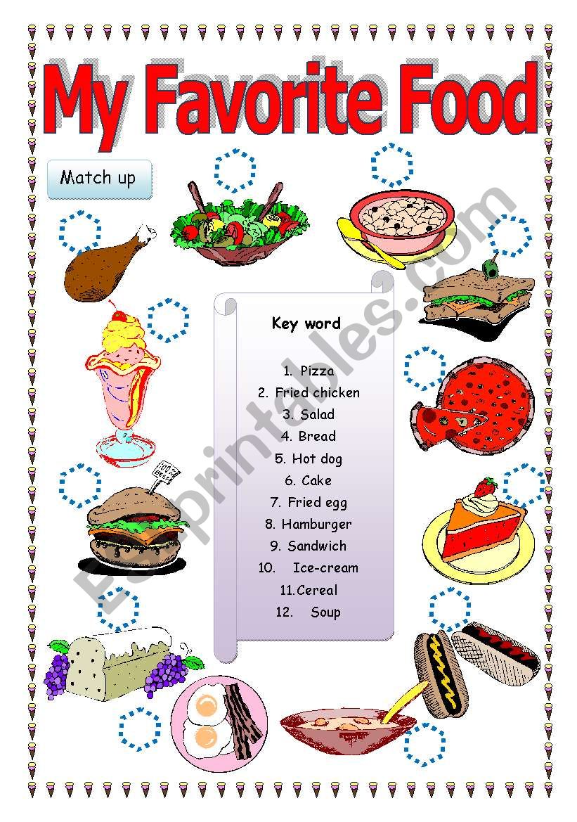 My Favorite Food ESL Worksheet By Saifonduan