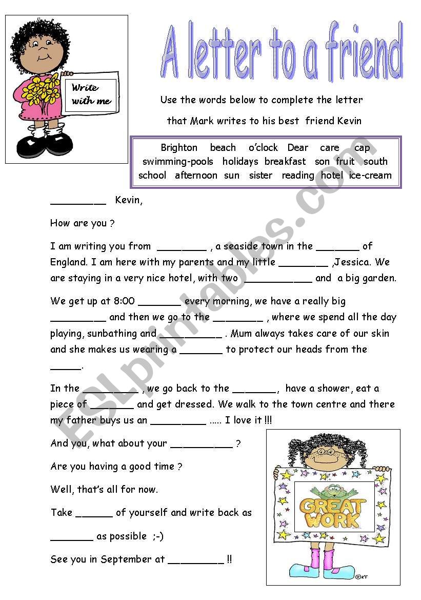 A LETTER TO A FRIEND ESL Worksheet By Nikabike