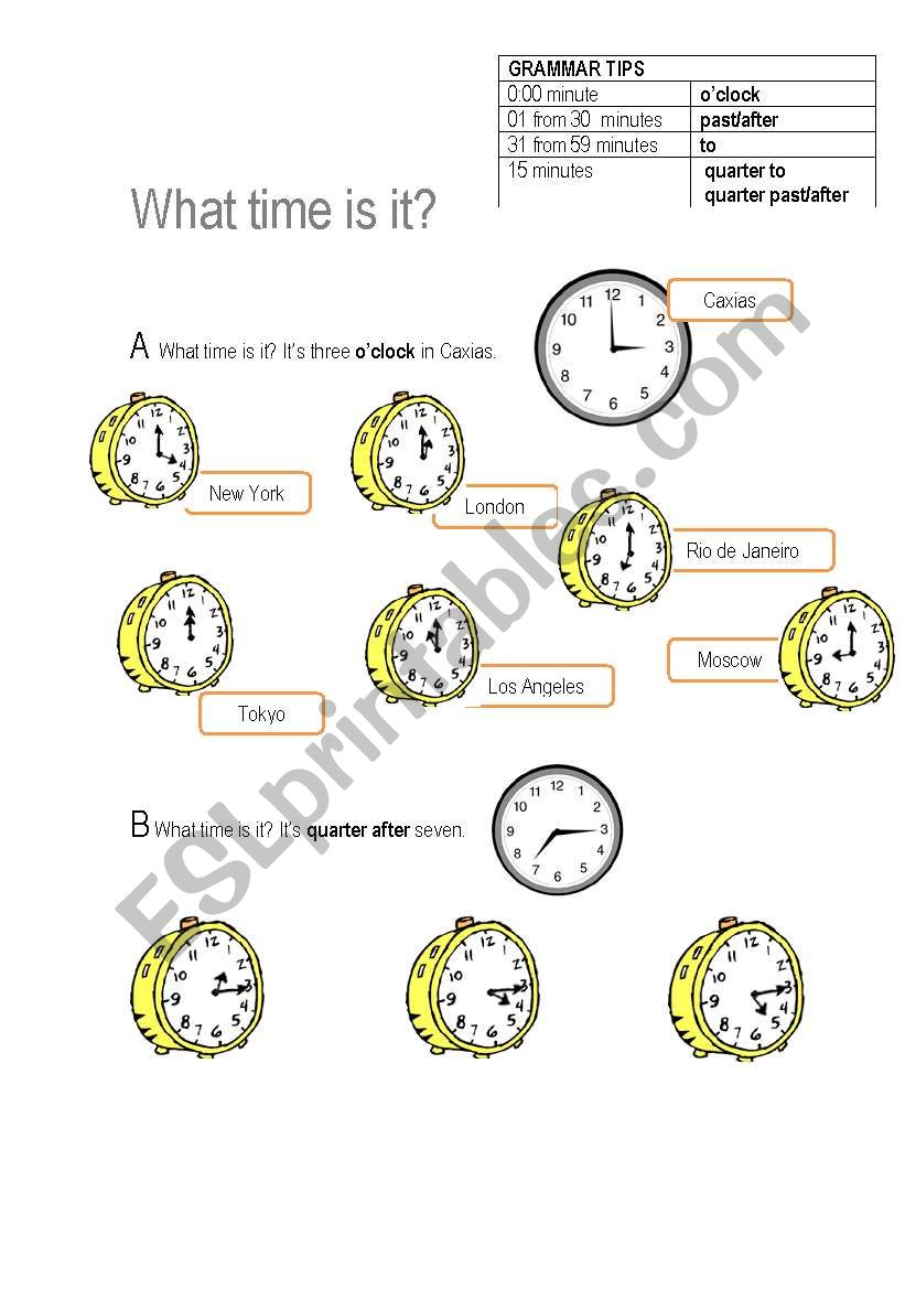 What time is it? worksheet