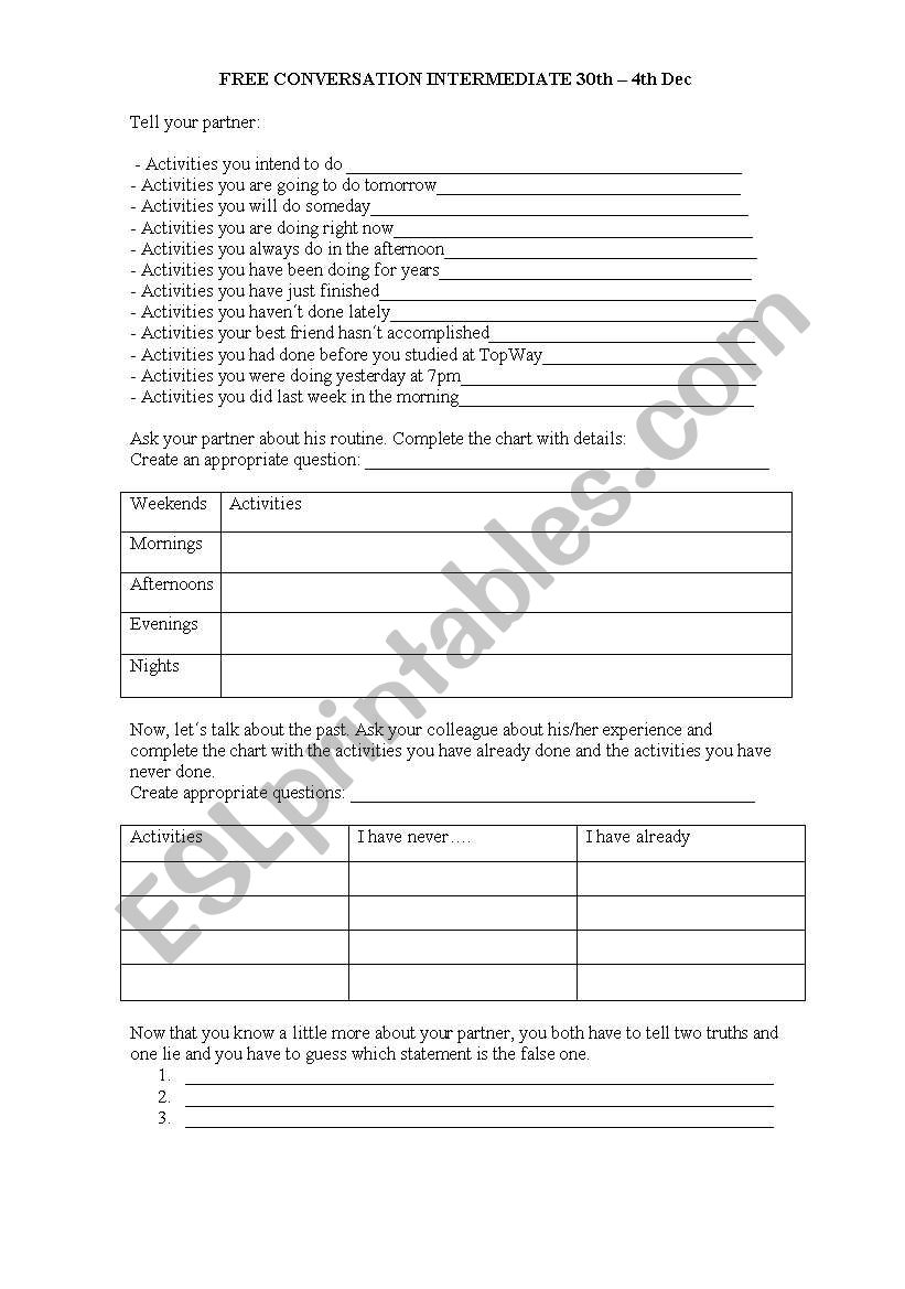 Review All Tenses worksheet