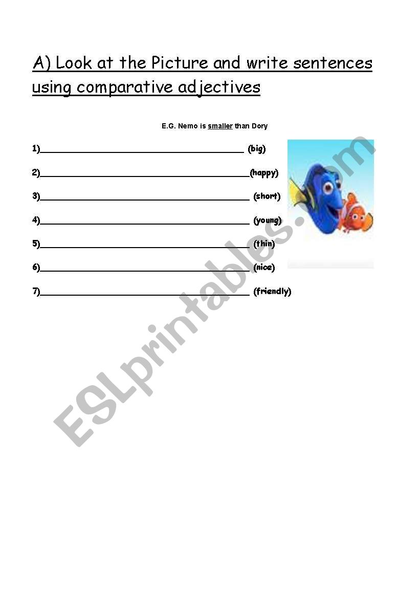 Comparative adjectives worksheet