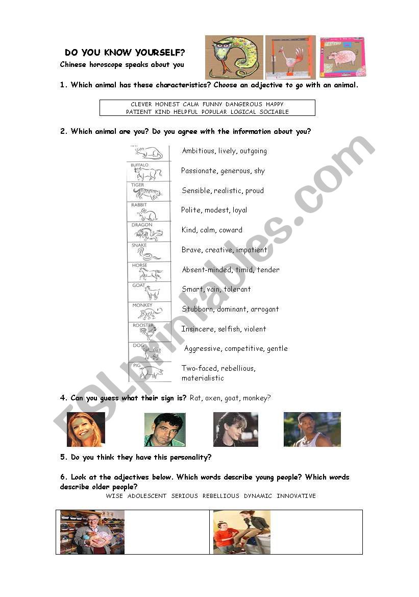 Do you know yourself? worksheet