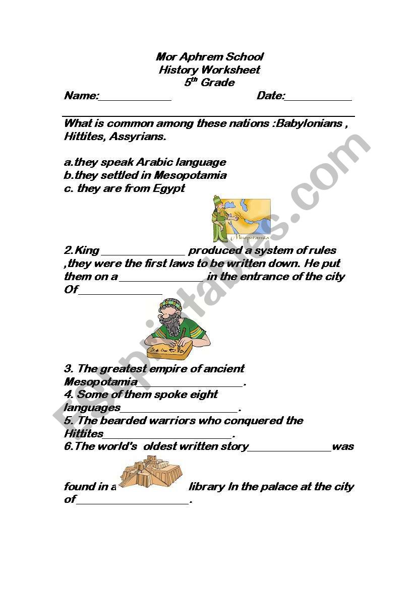 english worksheets ancient history