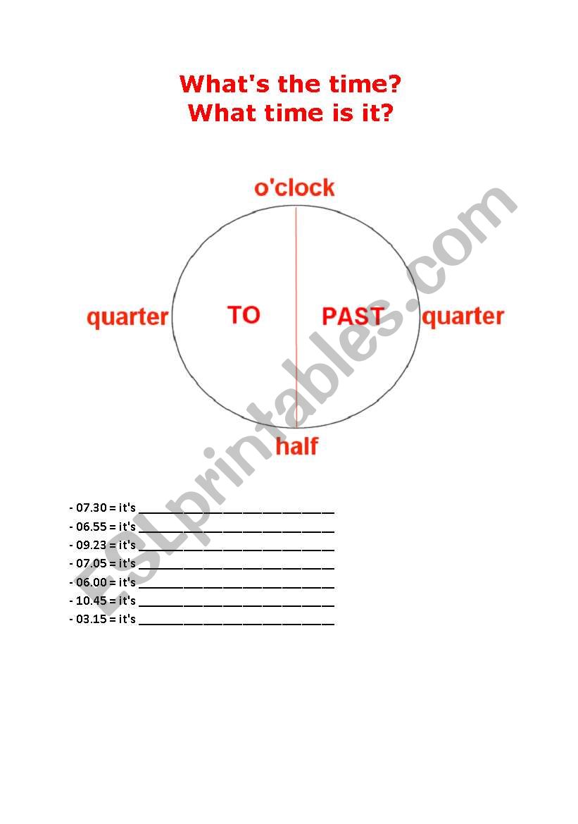 What Time Is It ? worksheet