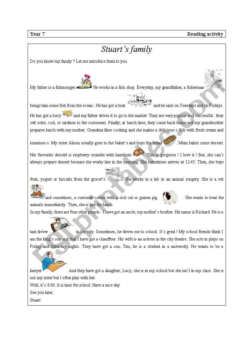 Stuarts Family worksheet