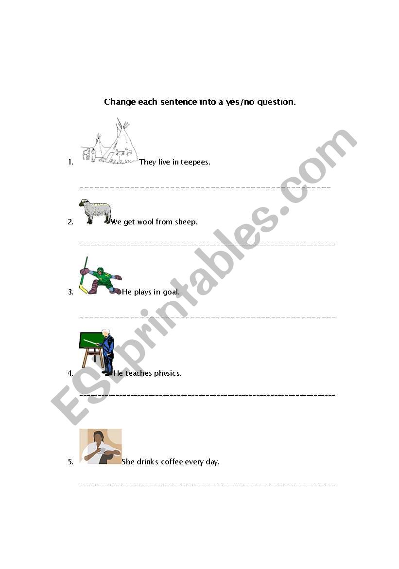 yes-no questions worksheet