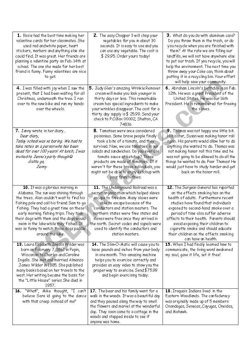 author´s pupose - ESL worksheet by jessica.berg