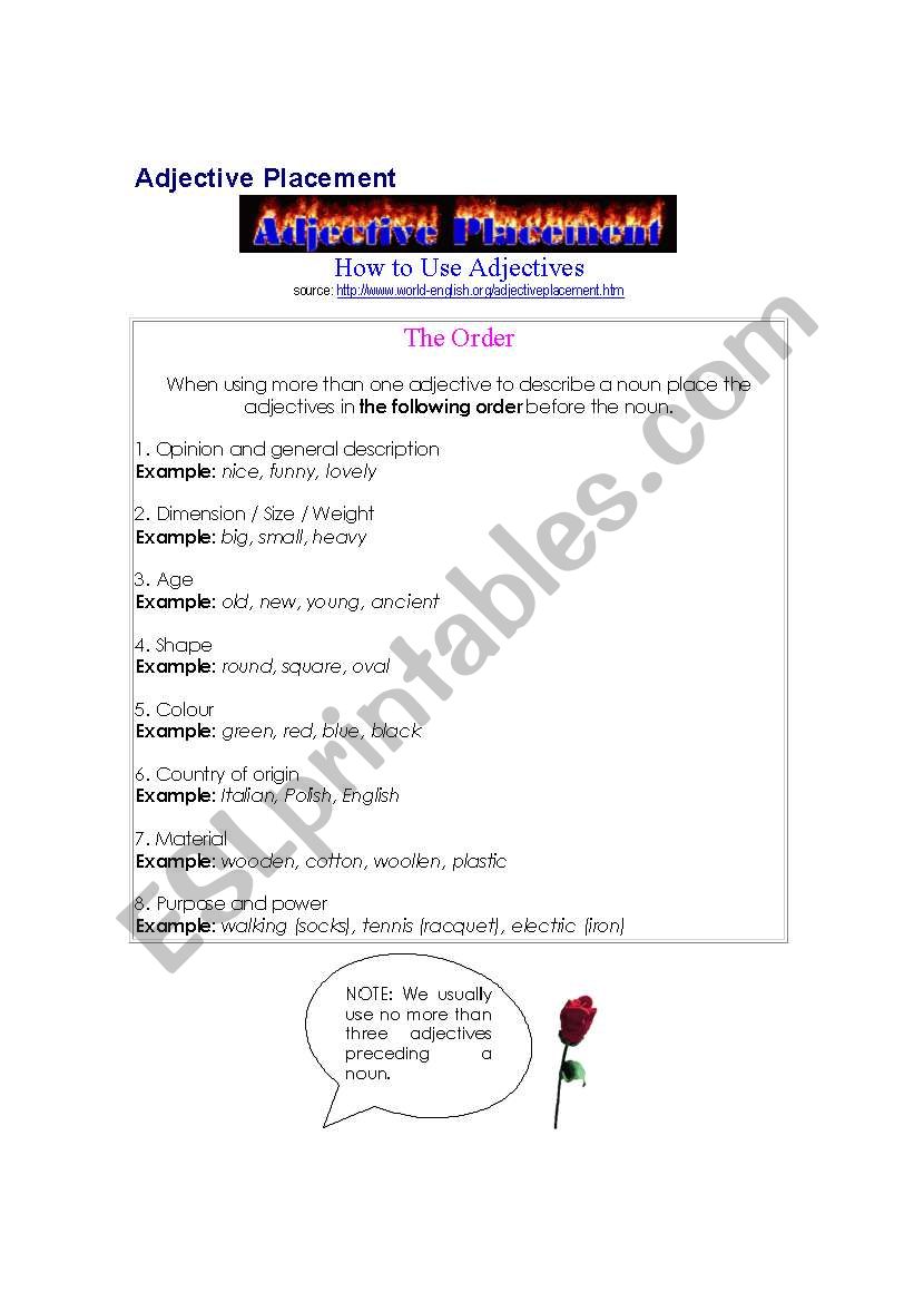 Adjective & Adverb worksheet