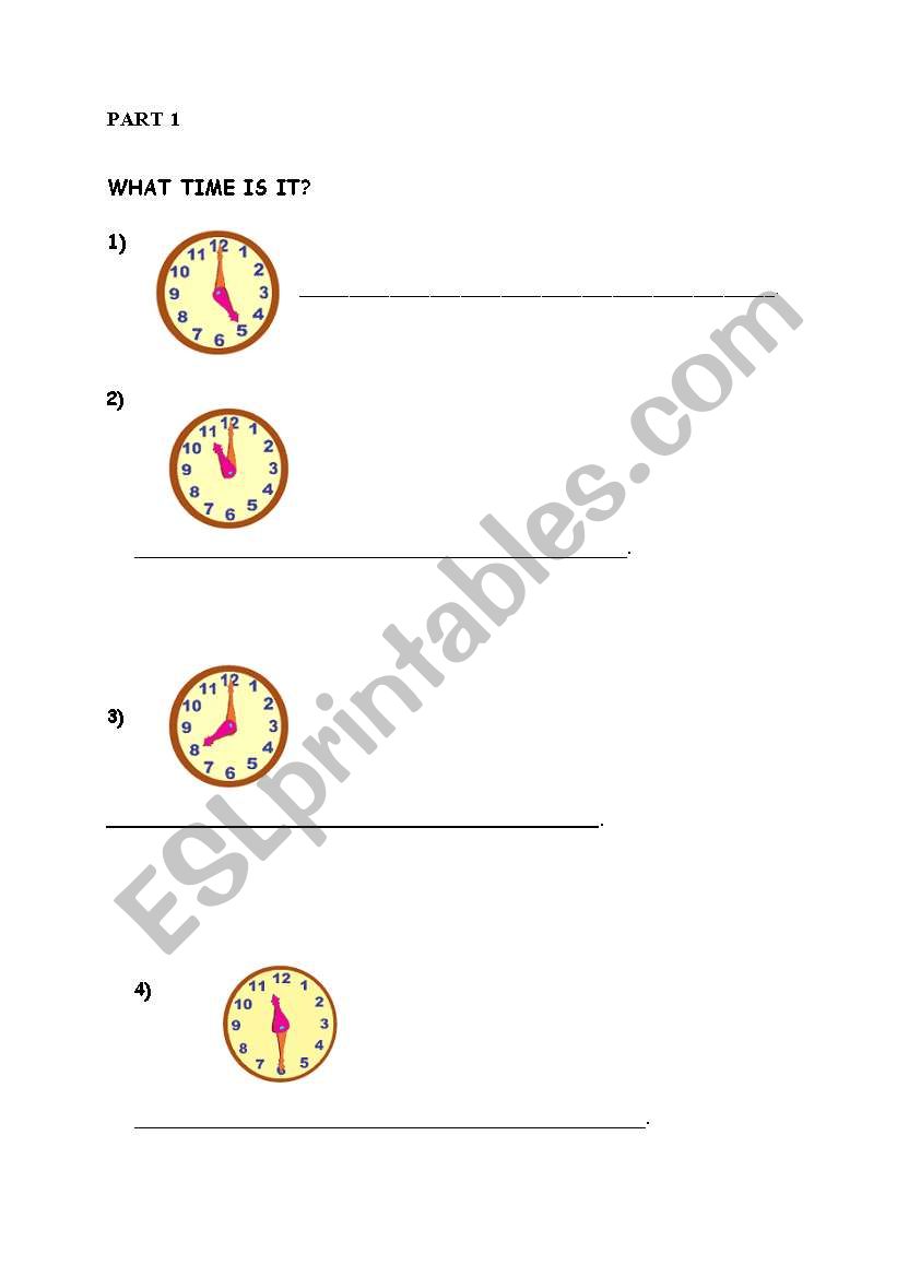 what time is it worksheet