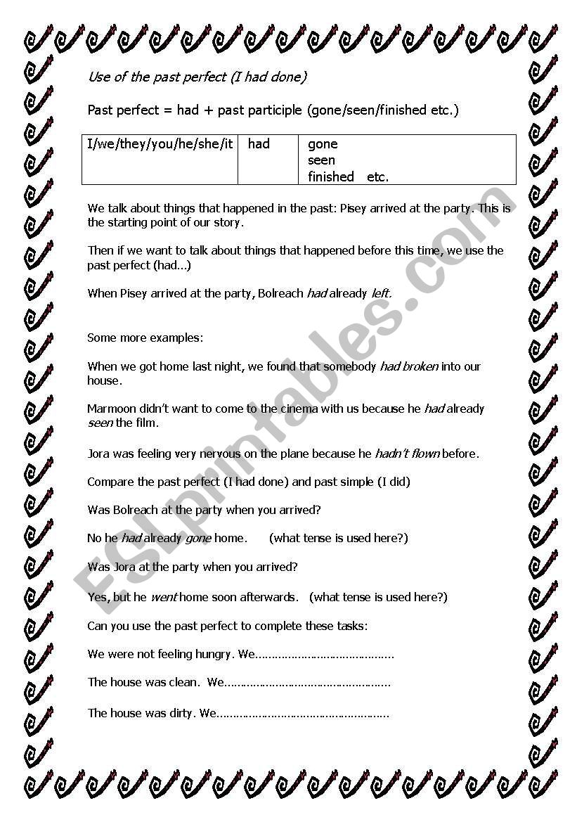 use of the present perfect worksheet