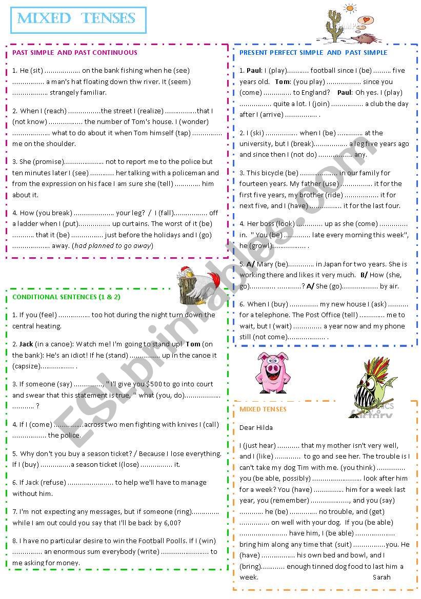 mixed tenses worksheet