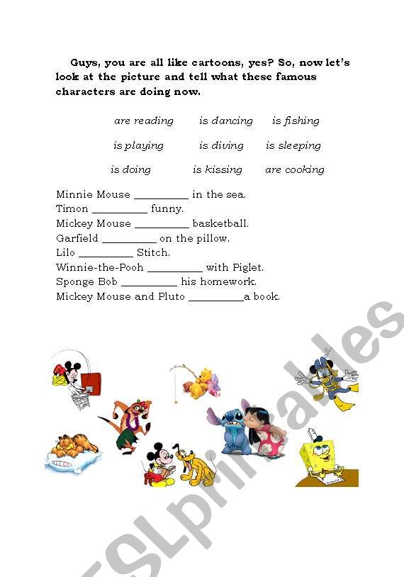 Cartoon friends worksheet