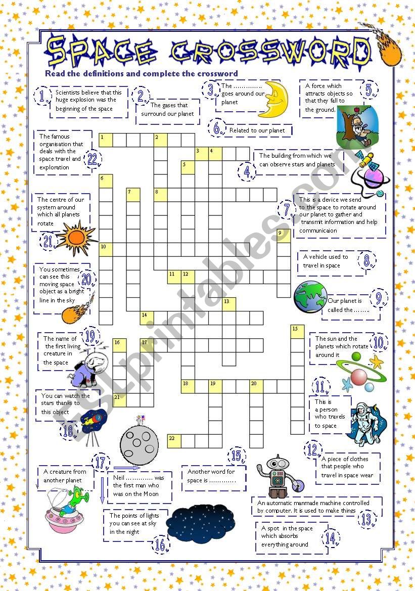 Space Crossword worksheet