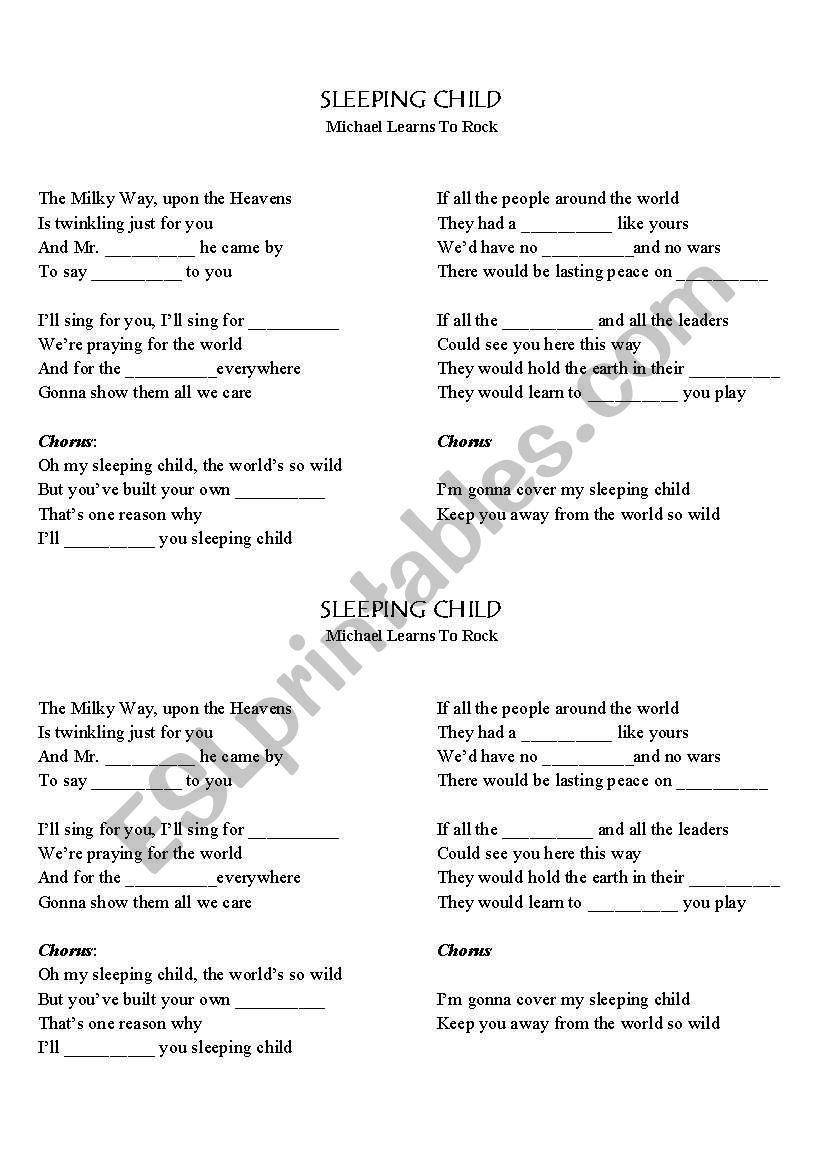 Complete the song worksheet