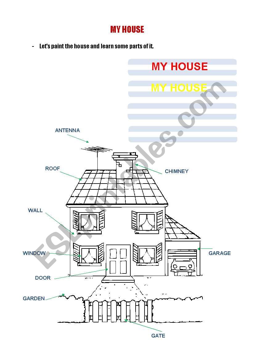 My House - ESL worksheet by Vali2009