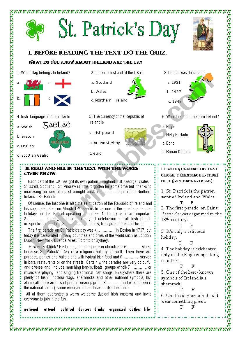 St. Patrick´s Day - ESL worksheet by jarrus