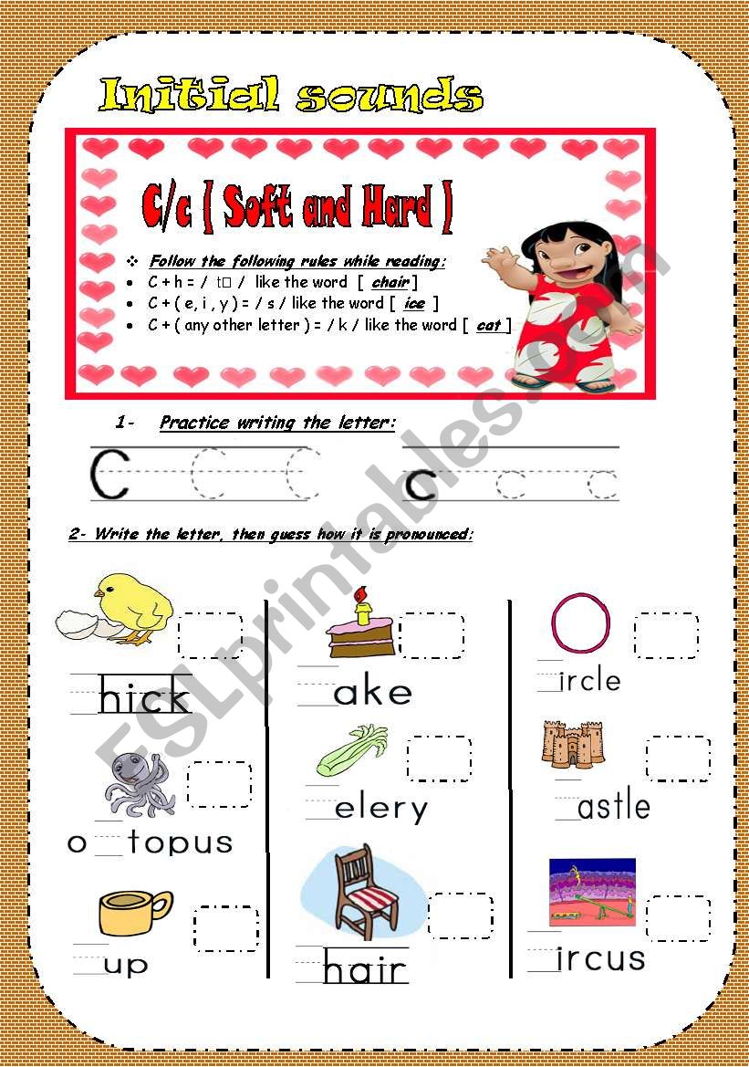 Hard and Soft ( c )/ Phonetics for young students.