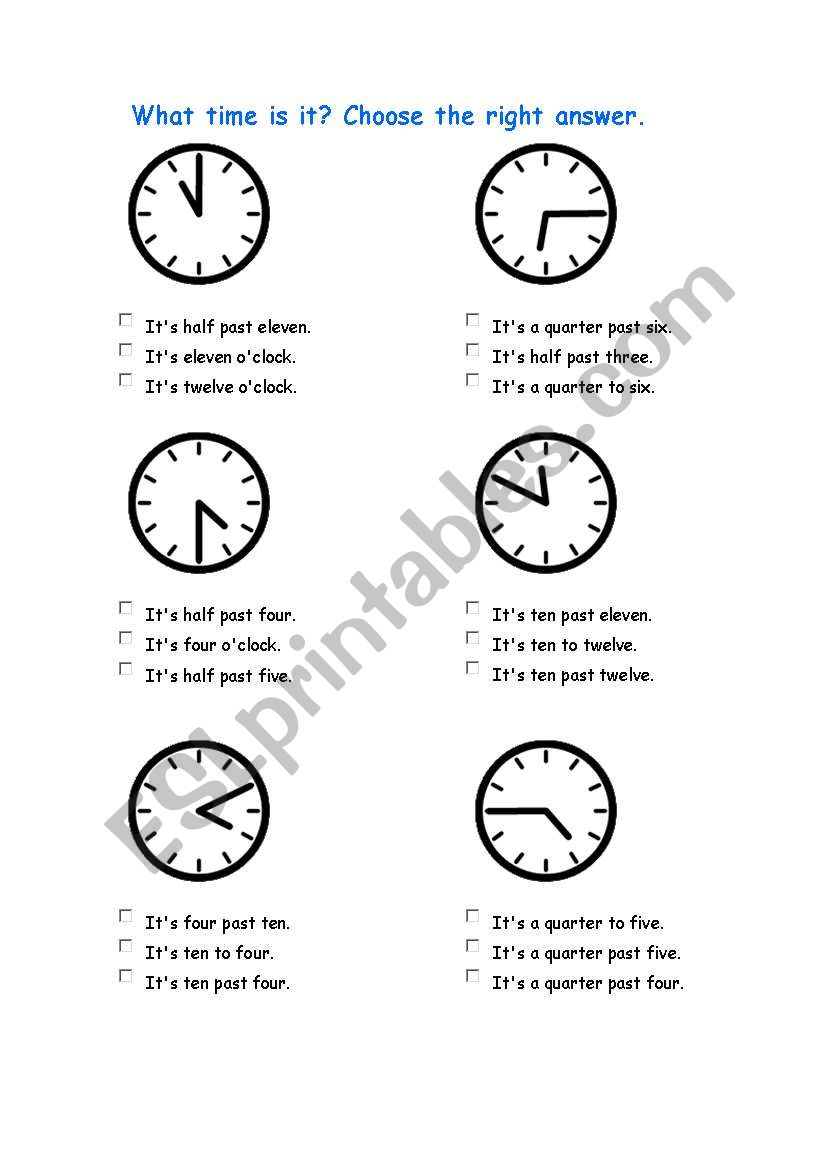 THE TIME worksheet