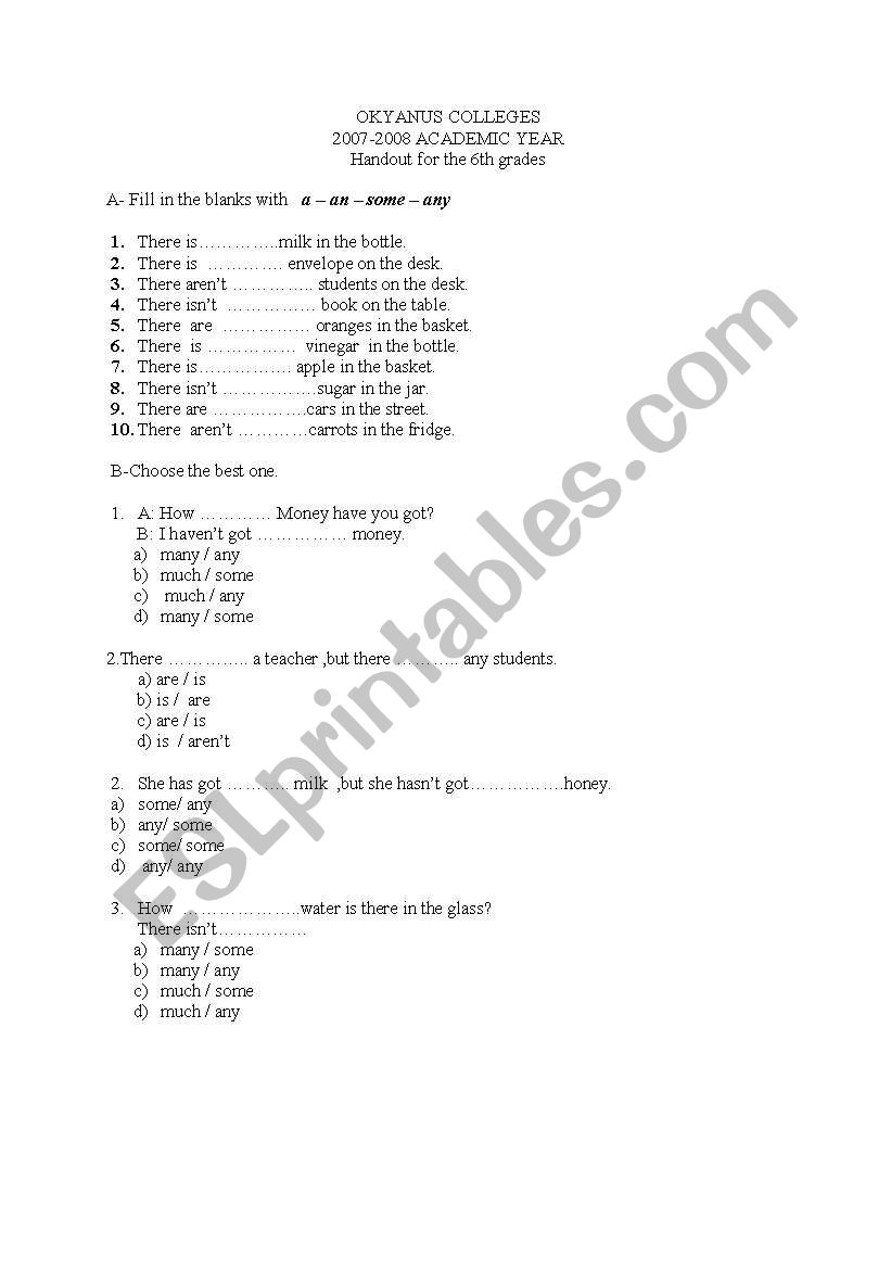 grammar worksheet