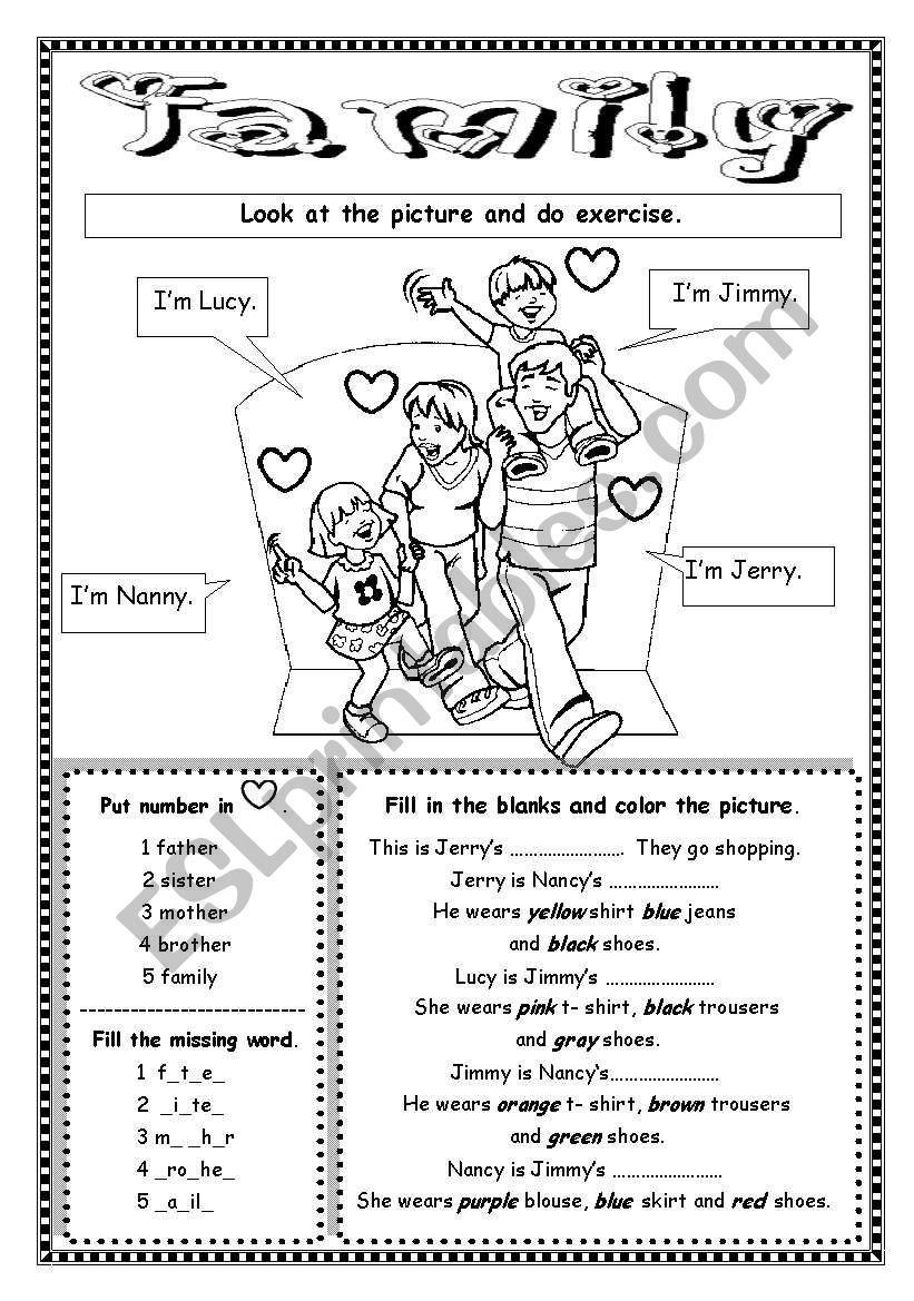 Family - ESL worksheet by saifonduan