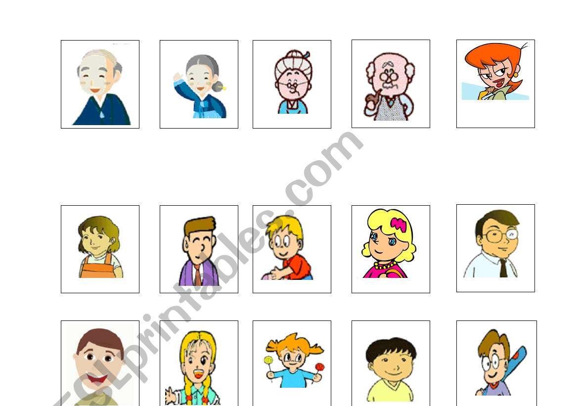 Family miniflashcards worksheet