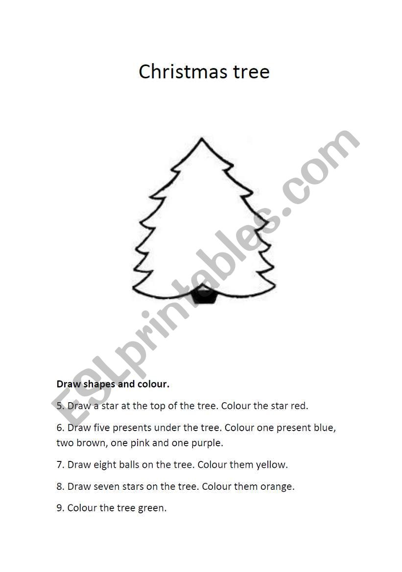 CHRISTMAS TREE worksheet