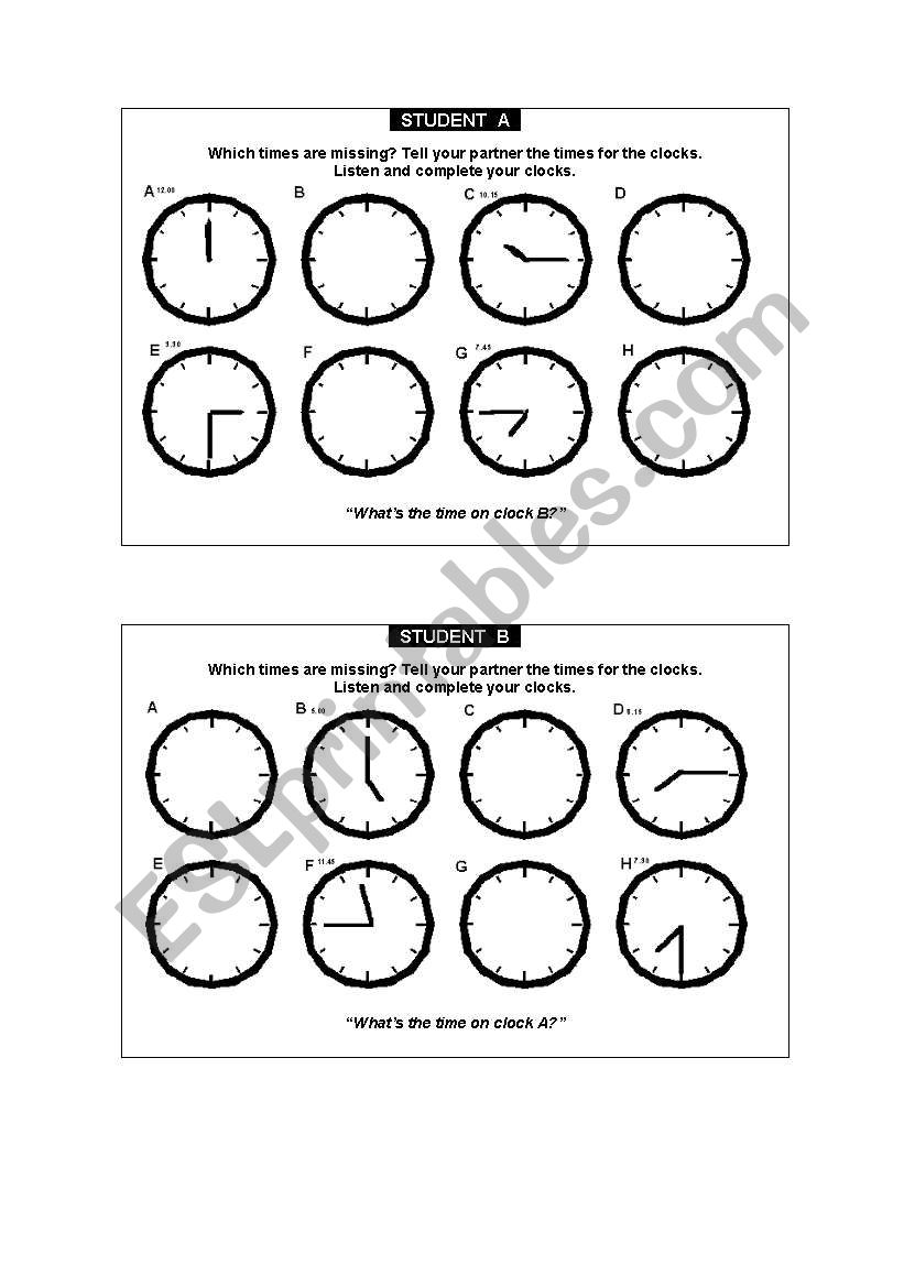 WHAT TIME IS IT? worksheet