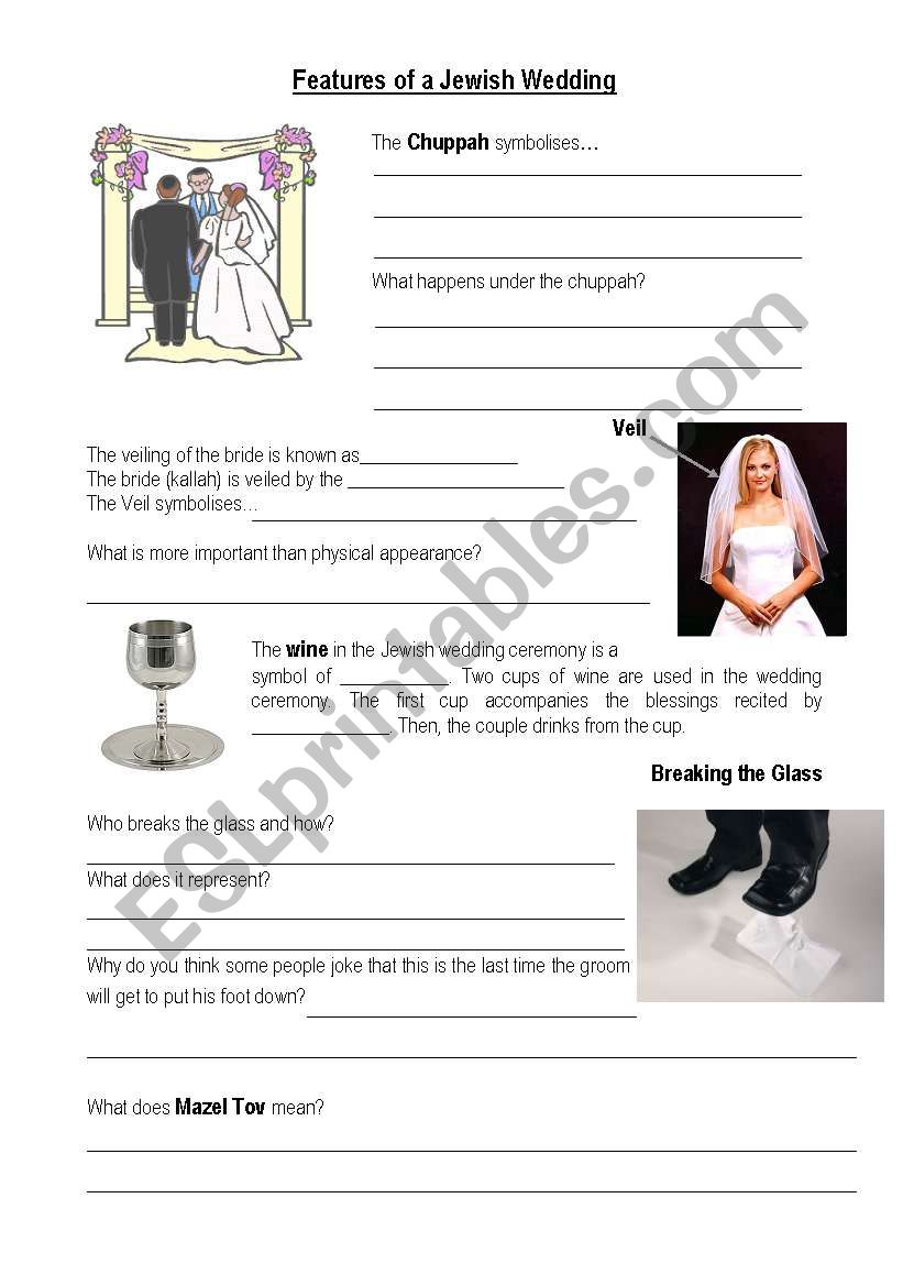 Jewish Weddings worksheet
