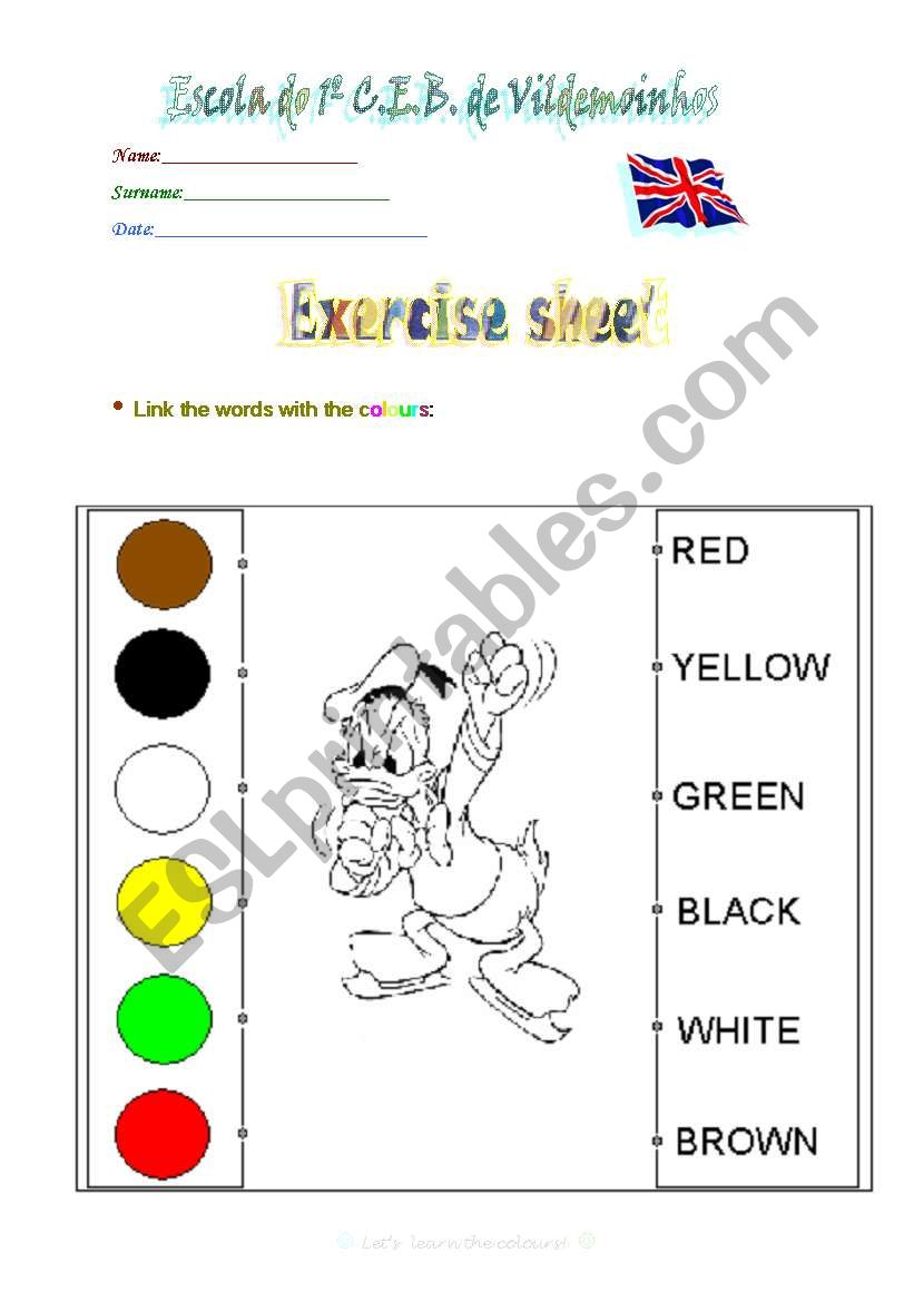 The colours worksheet