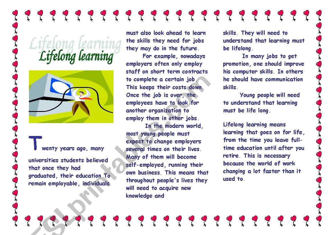 lifelong learning worksheet