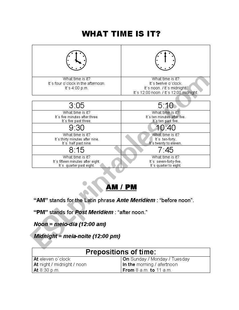 Hours worksheet