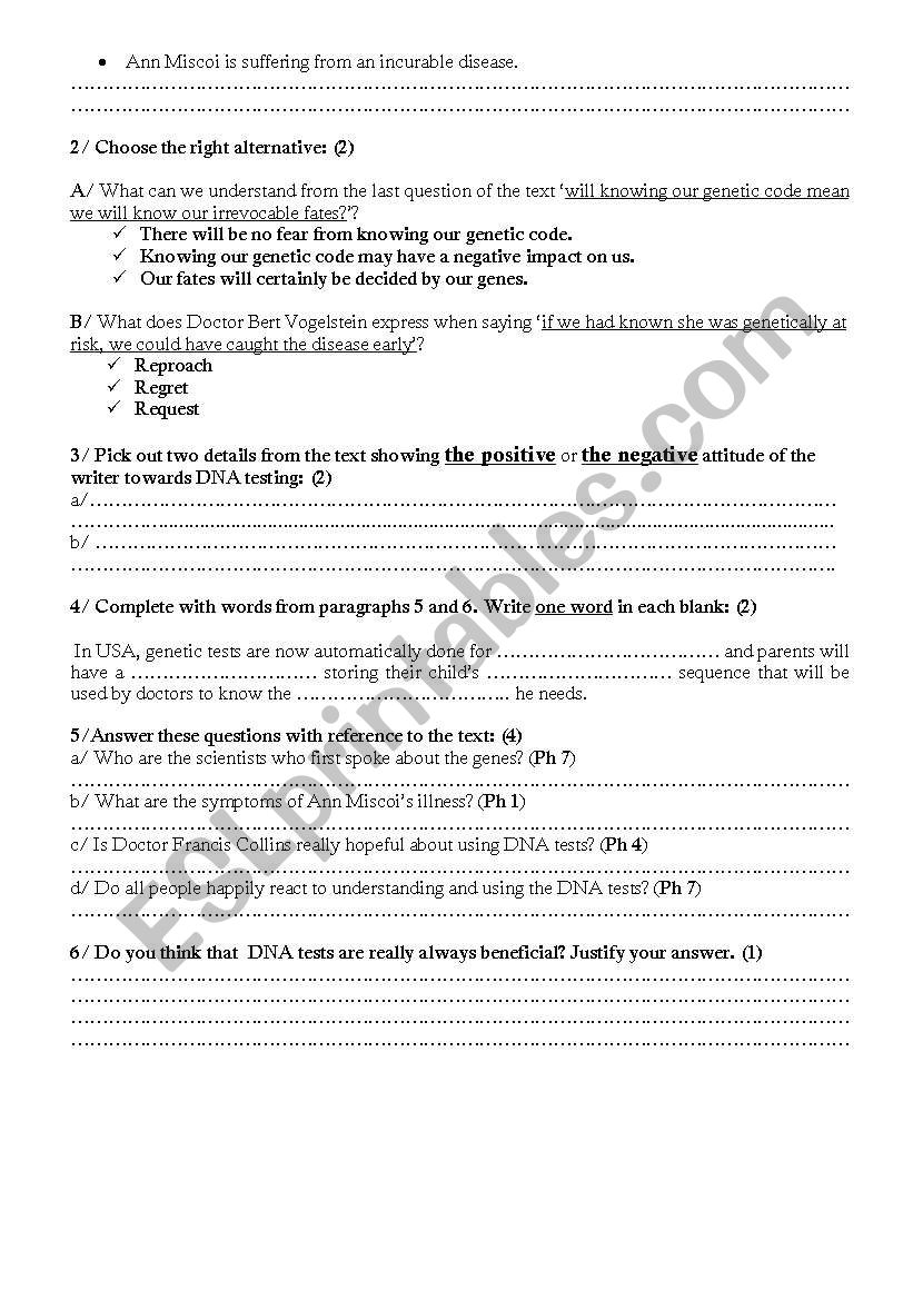 tes n 4 for bac pupils reading comprehension language writing about education and online learning test n 4 for 3 rd year pupils reading comprehension about diseases and medecine language and writing