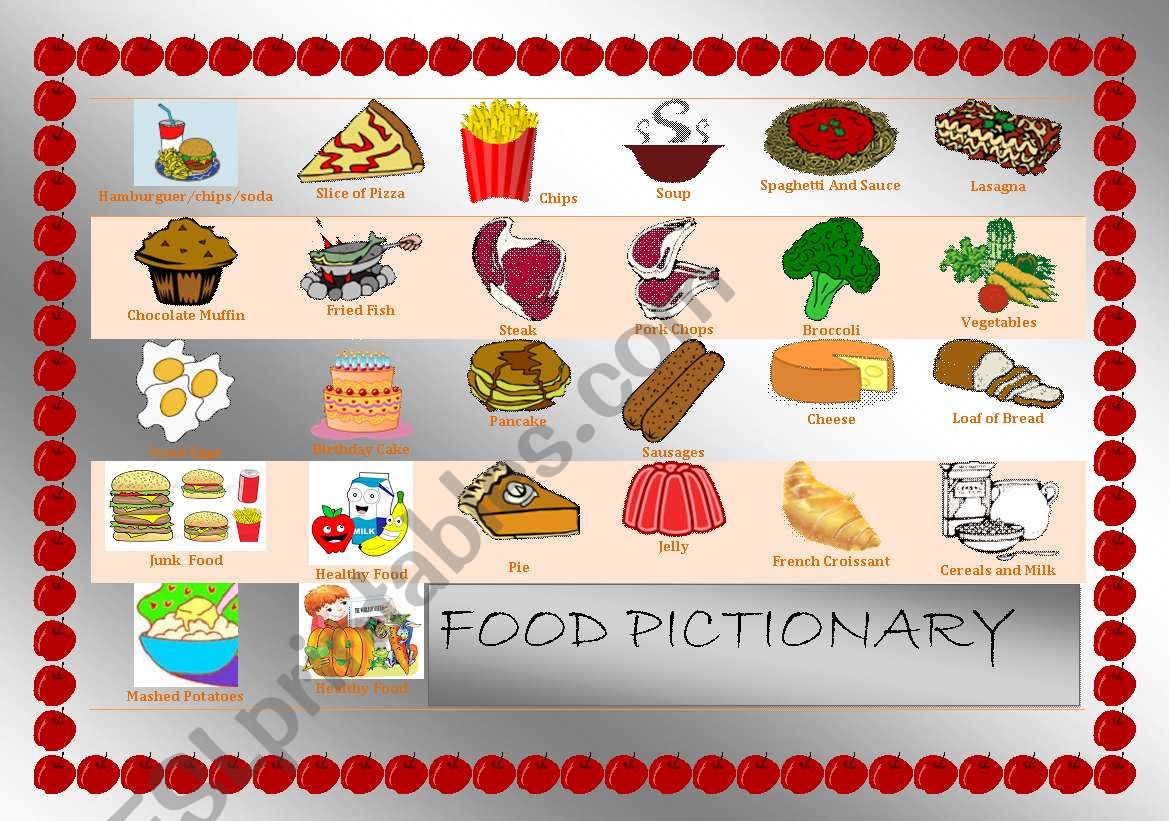 FOOD PICTIONARY worksheet