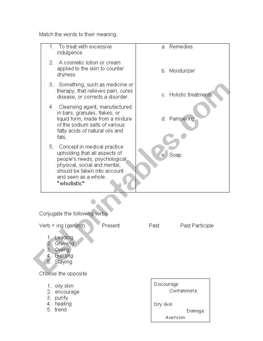 Eco_aestheticians worksheet