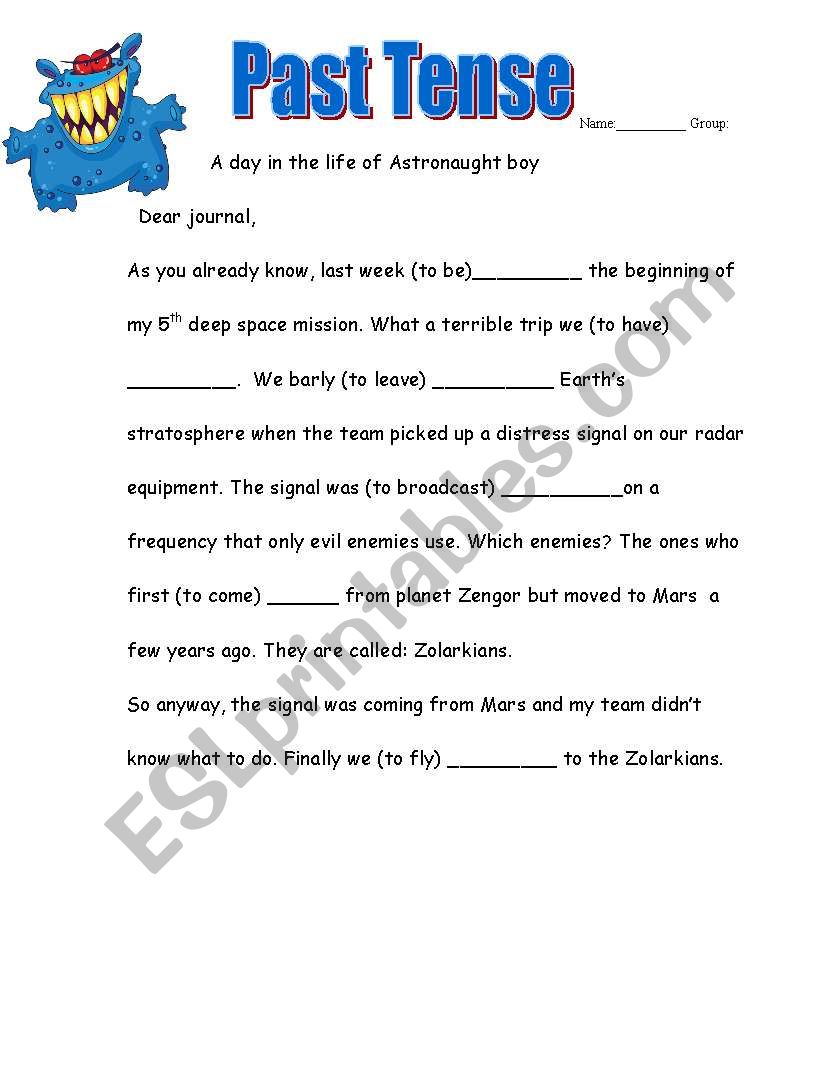 past tense quiz worksheet