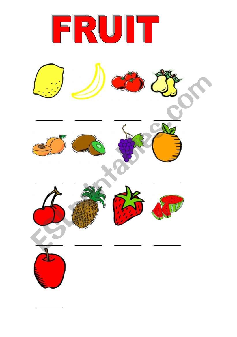 NAME THE FRUIT worksheet