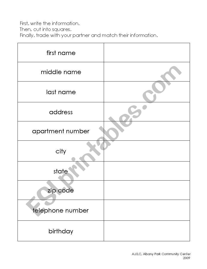 Low- Literate Personal Information Scramble 