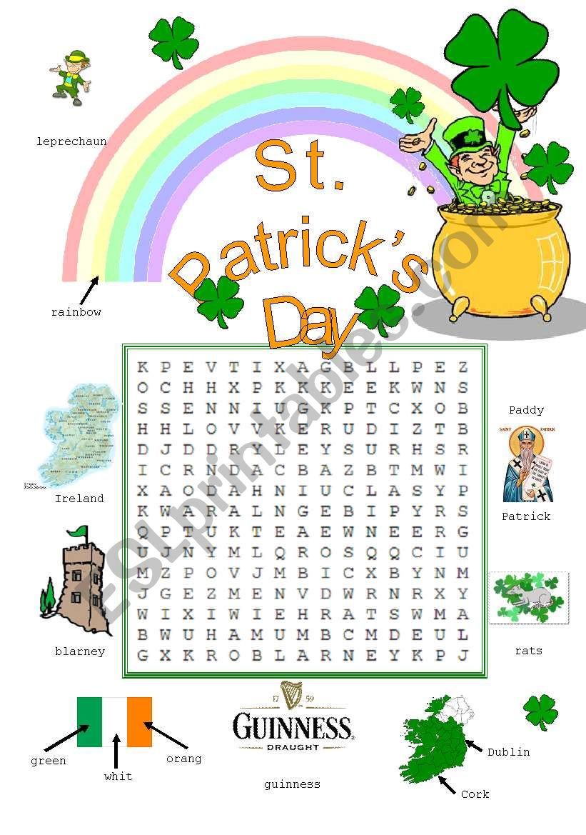 St Patrick S Day Worksheet Esl