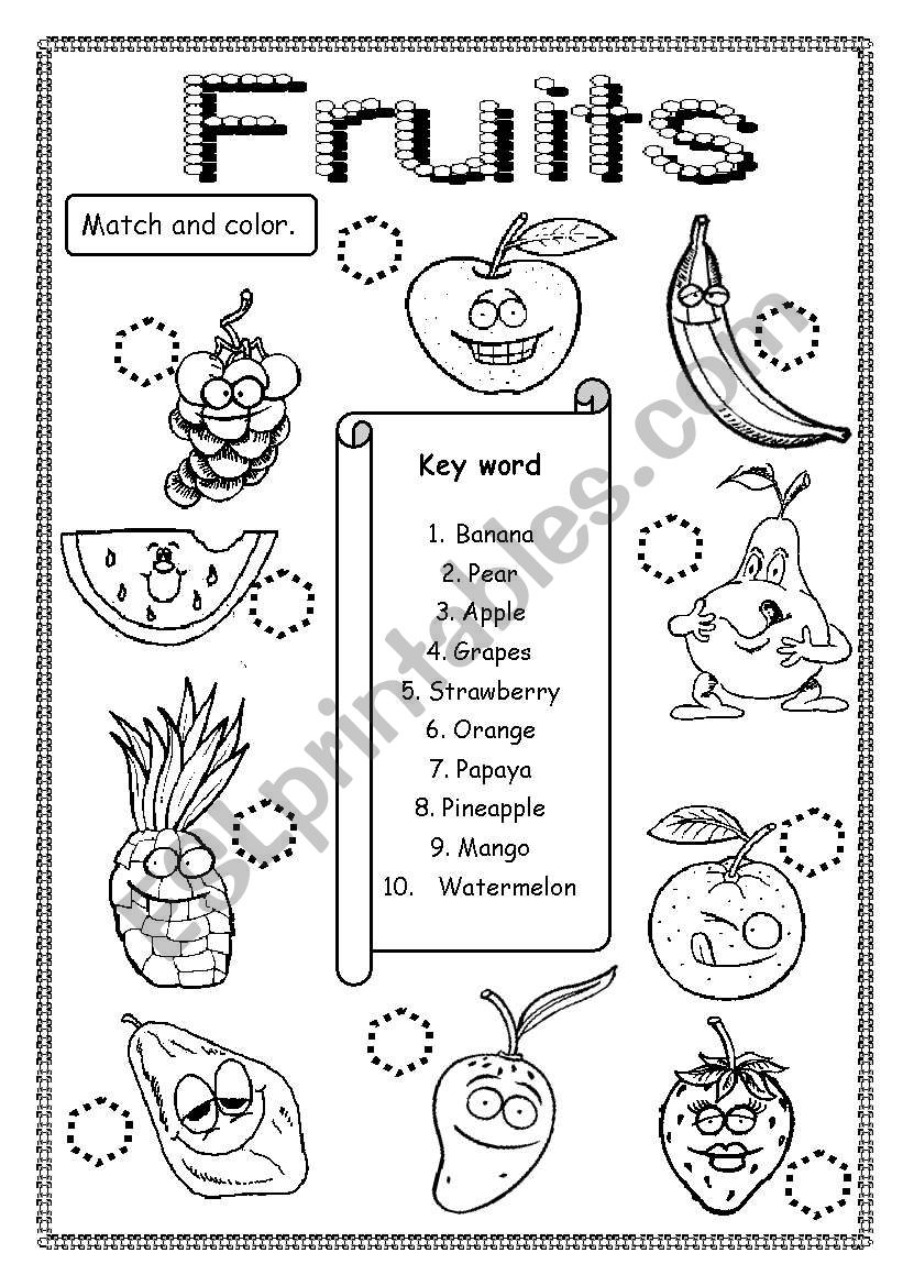 Fruit worksheet