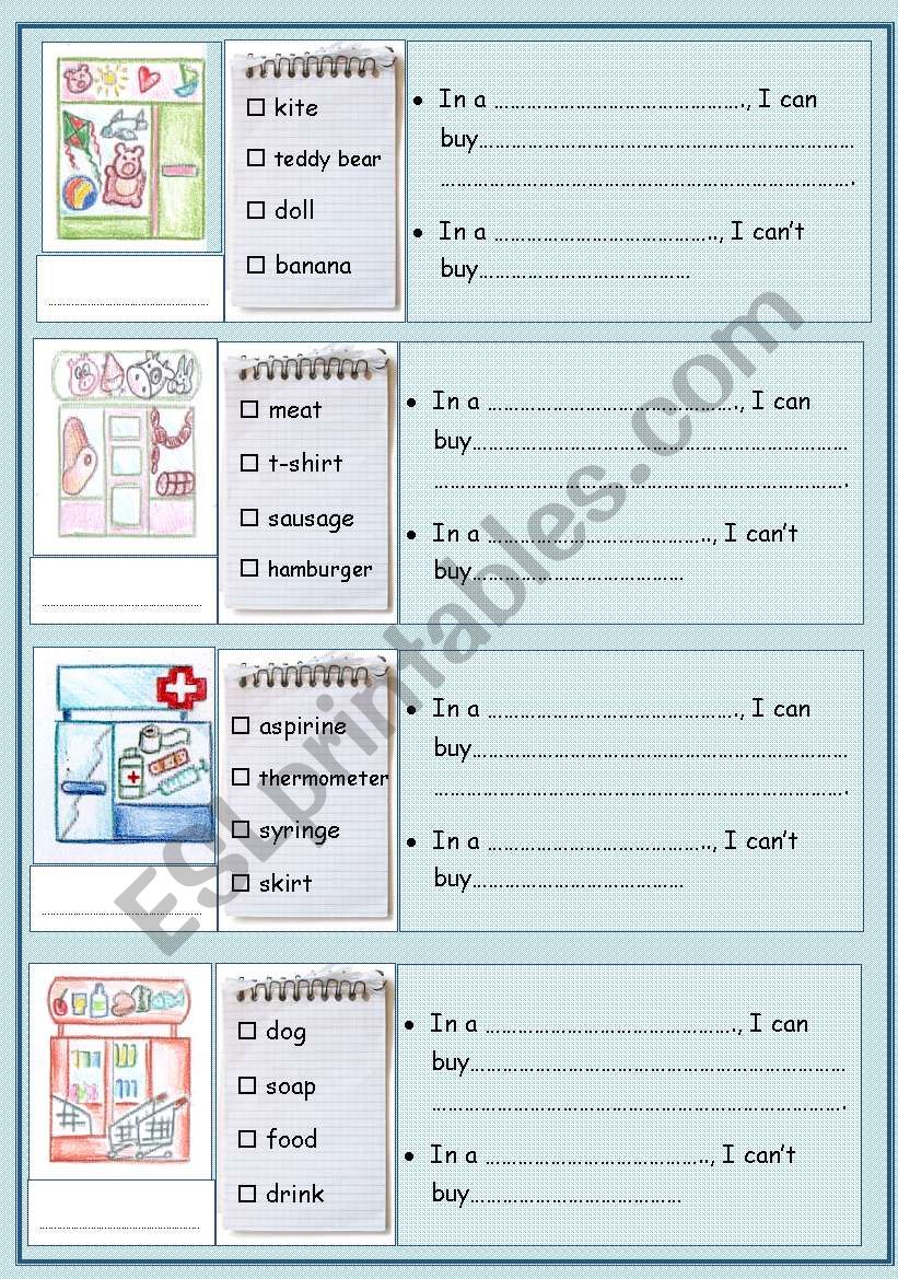 Shops - part 2/2 worksheet