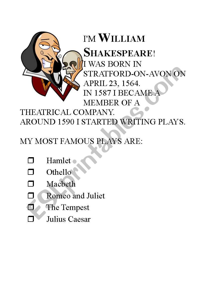 shakespeare worksheet