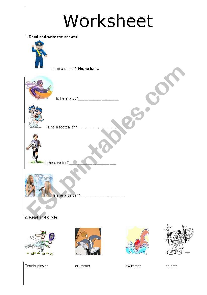 Jobs worksheet