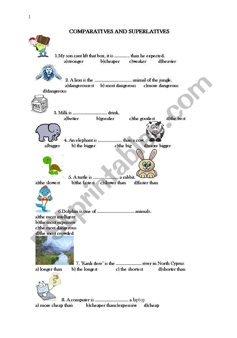 Comparatives- Superlatives test