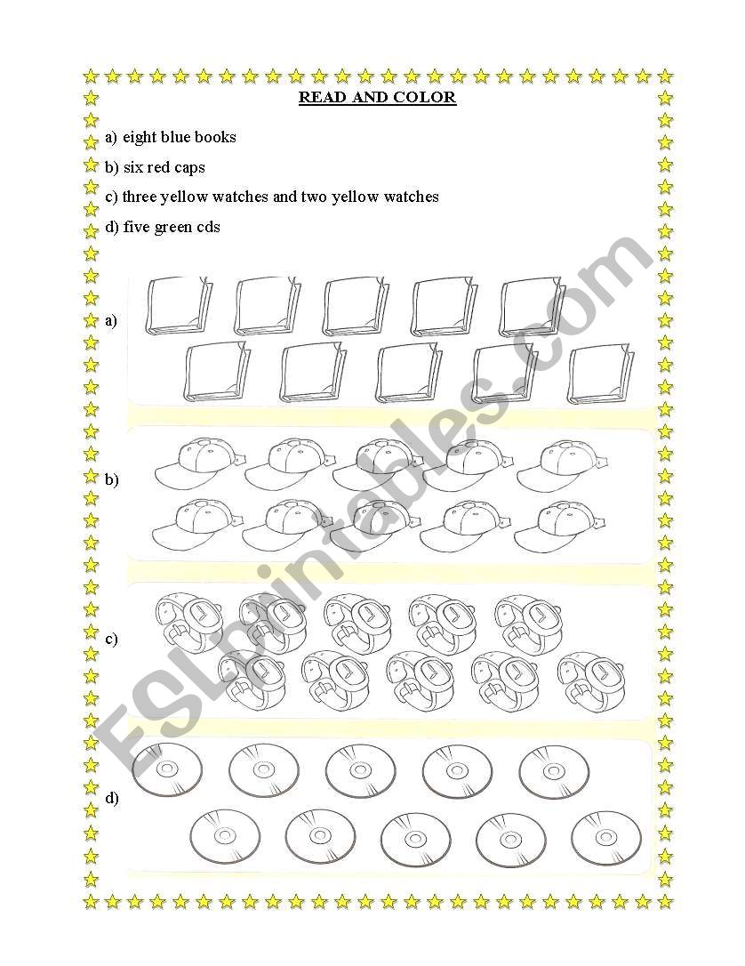 Read and Color worksheet
