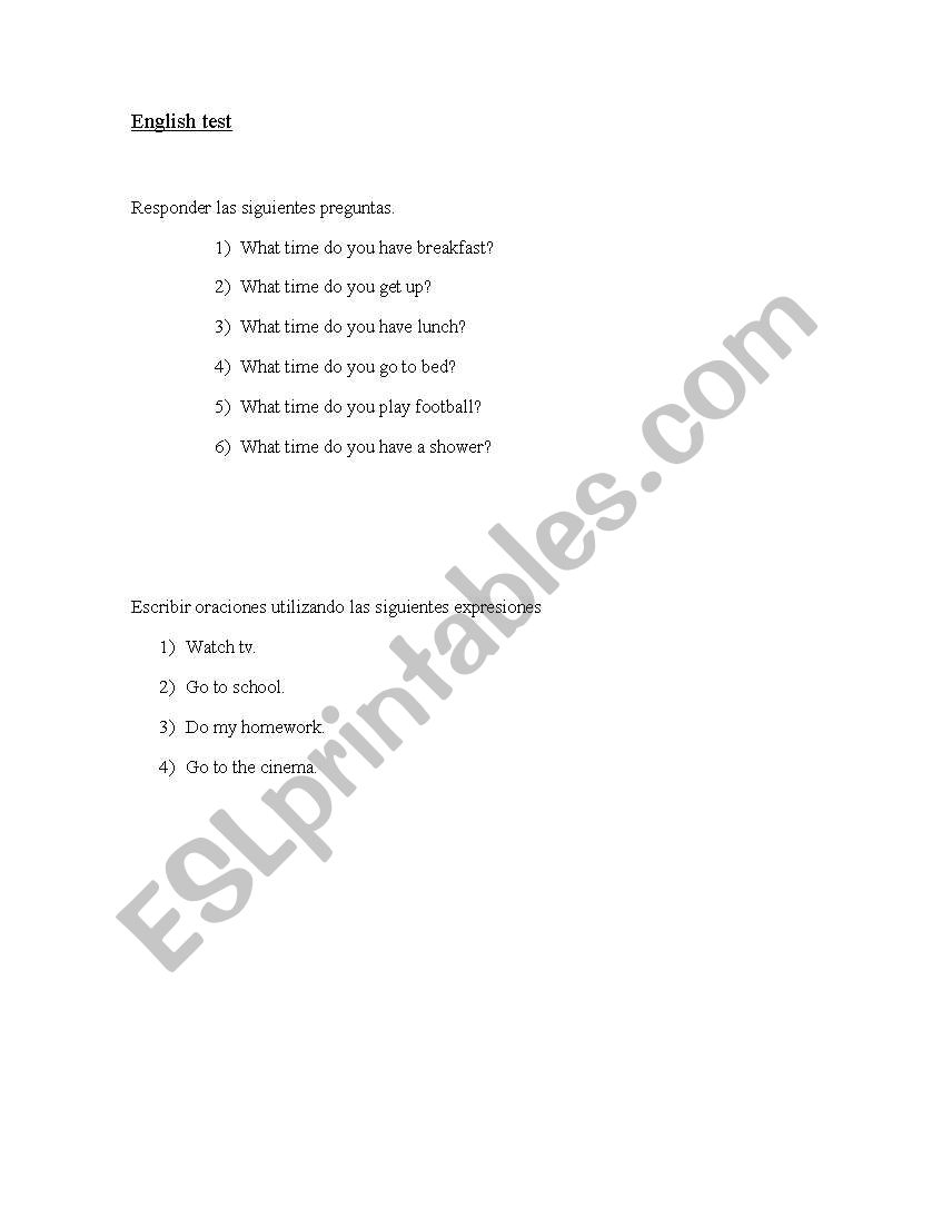 routines worksheet